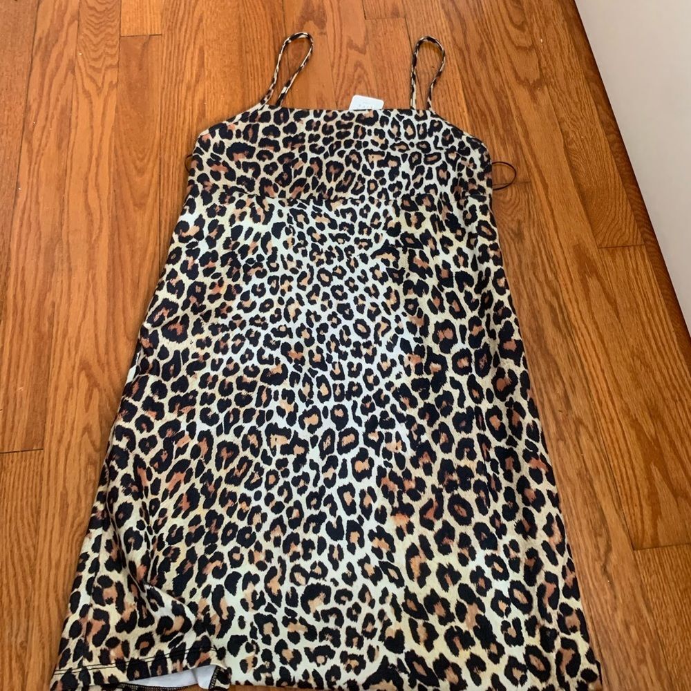 zara leopard boydcon dress small
